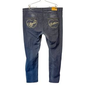 Vtg Apple Bottom Jeans Straight Leg Dark Wash Sz 24 Blue Hi Rise Y2K Hip Hop